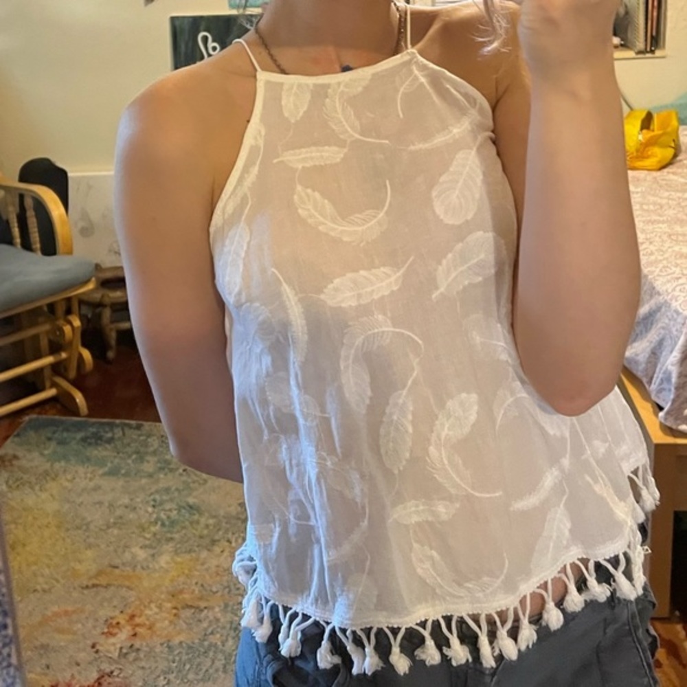 InTu 100% cotton detailed halter top / XS
